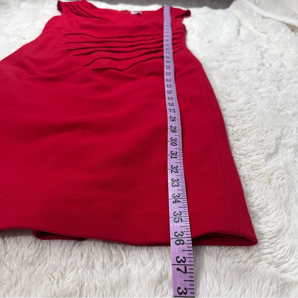 Cache Vintage Solid Red Asymmetrical Neckline Coc… - image 7